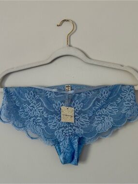 NWT Free People Intimately Lace Boy Short Underwear, Dusty Light Blue – Small